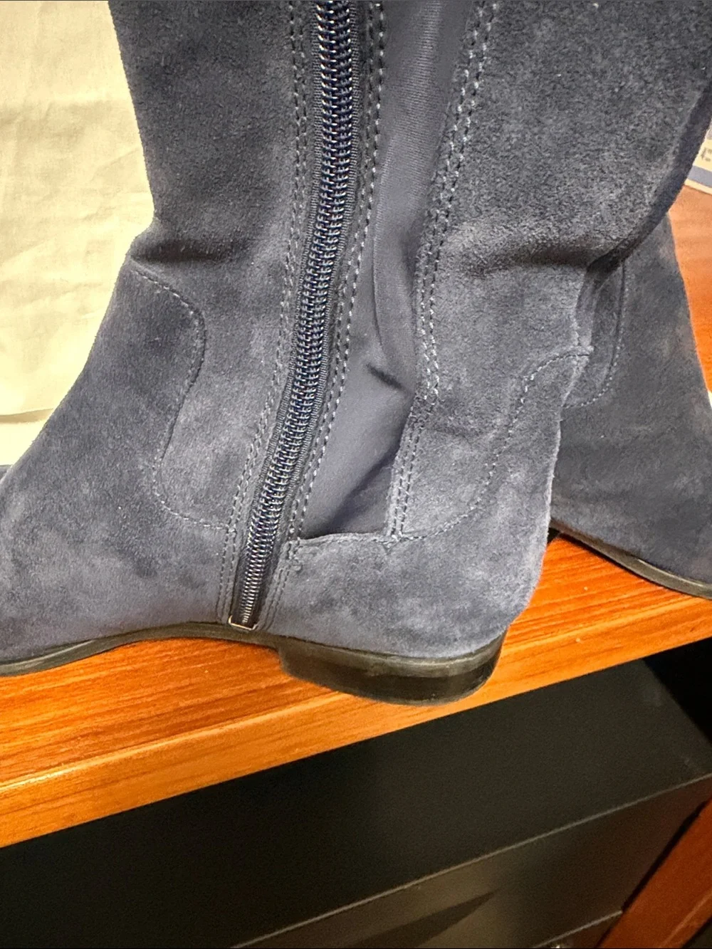 Franco Sarto Over-the-Knee Suede Boots - Navy